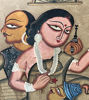 Picture of Traditional Bengal Patachitra Painting – Folk Couple Handmade Painting | Indian Folk Art | Herbal Colors on Paper (22” x 14”)