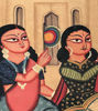 Picture of Bengal Patachitra Folk Art – Graceful Couple in a Courtyard Scene | Natural Herbal Colors on Paper (22” x 14”)