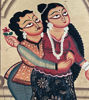 Picture of Romantic Couple Embrace – Handcrafted Bengal Patachitra Folk Art Painting on Paper with Natural Herbal Colors (22" x 14")