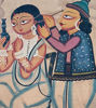 Picture of Bengal Patachitra Folk Art – A Lovely Couple Moment | 22" x 14" | Natural Colors on Paper | Handpainted Wall Decor