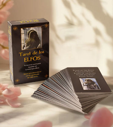 Elven Tarot Deck in Spanish, featuring 78 intricately designed cards blending fantasy and reality for divination and self-discovery.