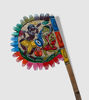 Picture of Hand-Painted Bengal Pattachitra Wooden Fan – Traditional Indian Folk Art Decorative Hand Fan (Approx. 11”)