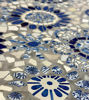 Picture of Blue and White Floral Portuguese Tile Mosaic Tabletop – Handmade Lisbon Art, Antique & Modern Ceramic Tile Design, Indoor/Outdoor Decor