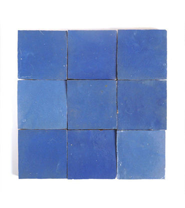 Picture of Royal Blue Zellige 4x4 Tile - Glossy Finish Kitchen Backsplash & Bath