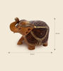 Picture of Handcrafted Large Wooden Elephant Statue – Carved Lucky Elephant Home Decor Accent with Vintage Finish