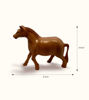  Rustic brown wooden horse figurine displayed on a white background, perfect for children's play and home decoration.